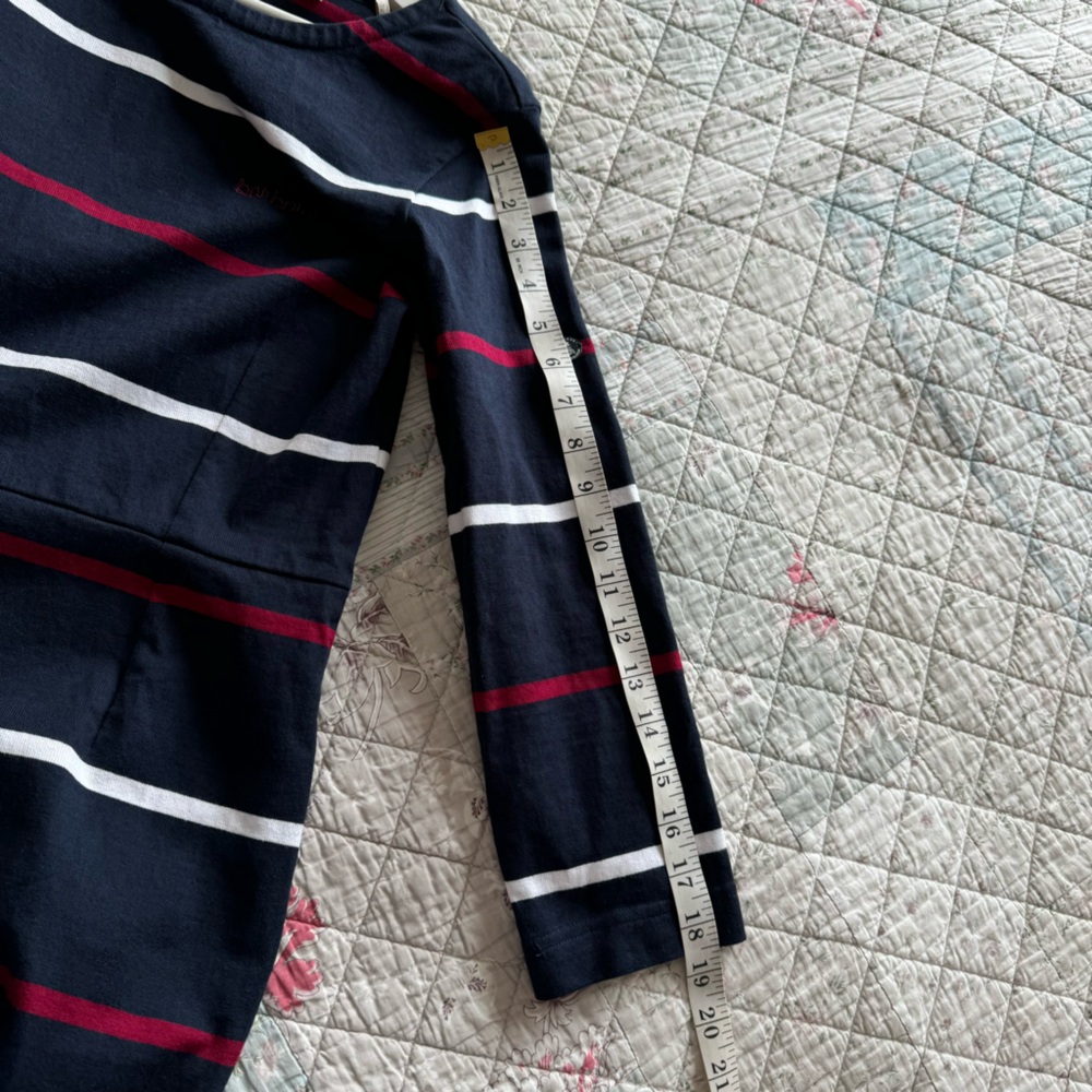 Barbour Oyster Striped Dress Blue Multi Size 6 Cotton - Picture 13 of 14